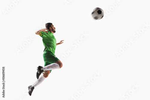 Athlete heading soccer ball © xixinxing
