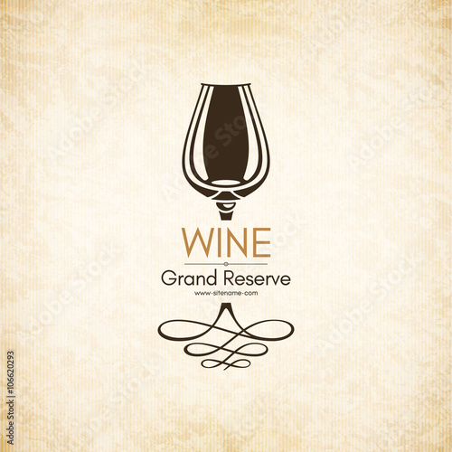 Logotype for wine shop, winery, wine list, restaurant