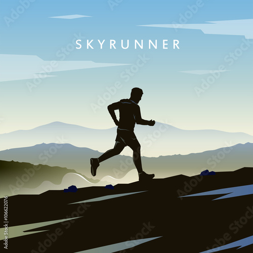 Skyrunning vector poster