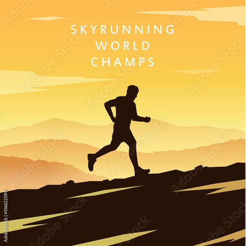Skyrunning vector poster