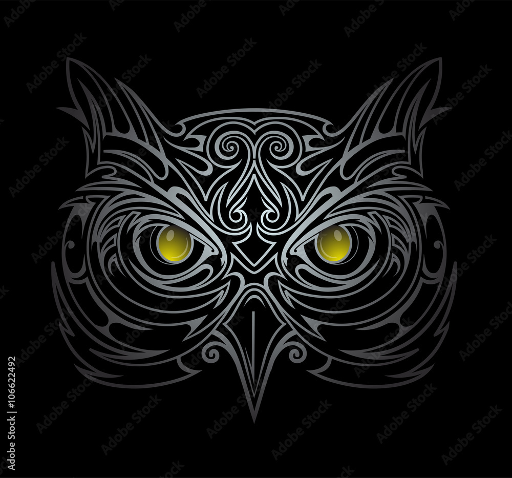 Owl head illustration