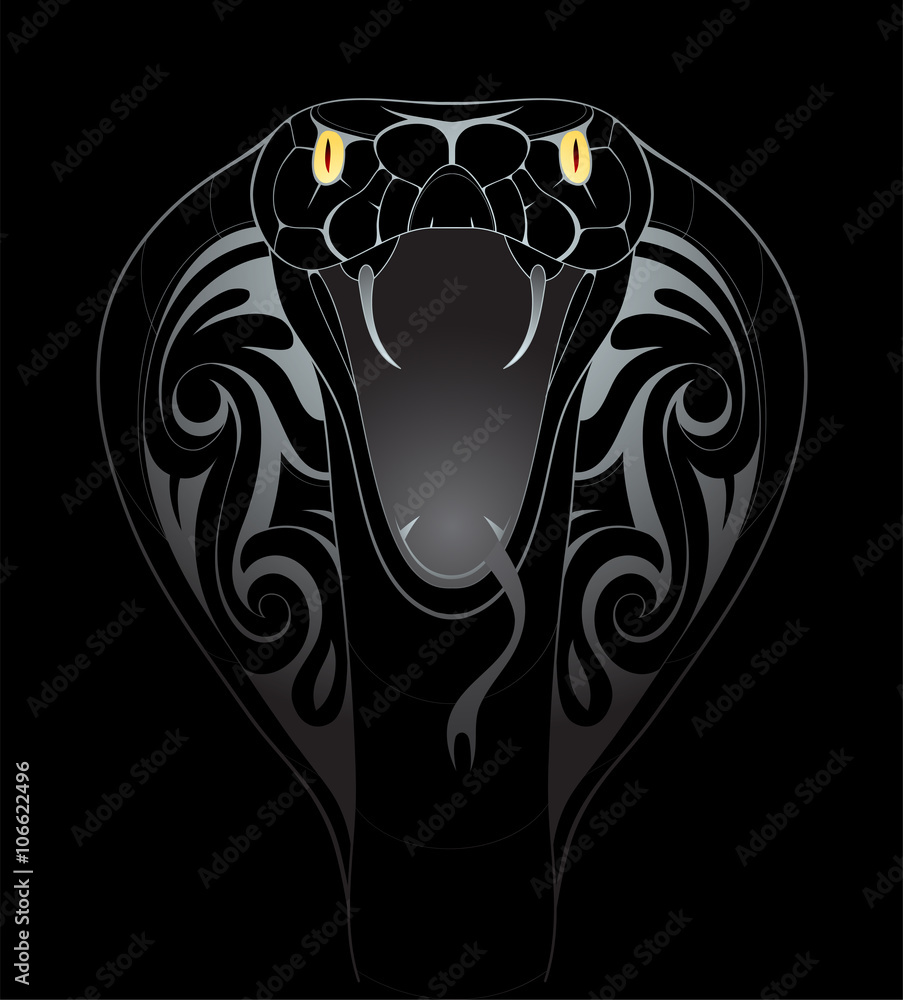 Naklejka premium Snake head illustration