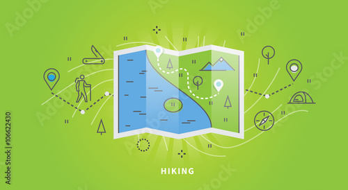 Web banner of hiking