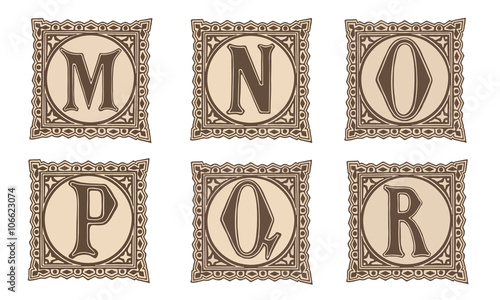 Vintage set capital letters, floral Monograms and beautiful filigree font.  Part 3
