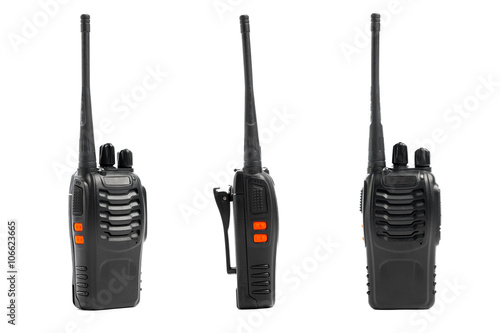 portable radios Walkie-talkie isolated on white