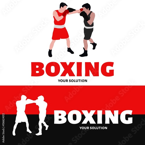Vector logo Boxing. Logo in the form of a fight boxers