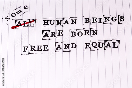 human rights text on paper