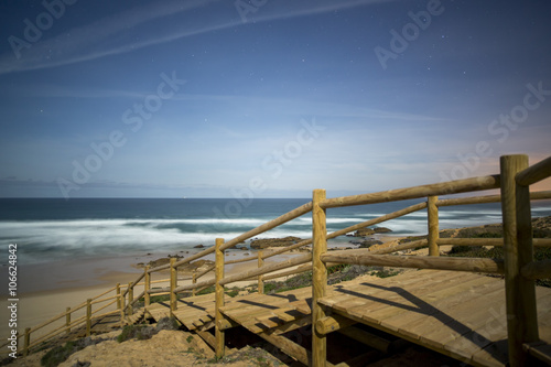 wooden steps to wild beach, portugal © Dan Talson