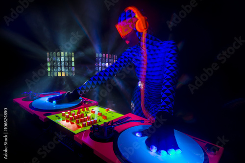 Photography sexy neon uv glow DJ