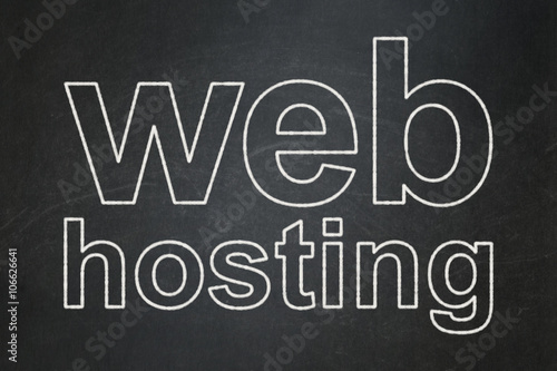 Web design concept: Web Hosting on chalkboard background