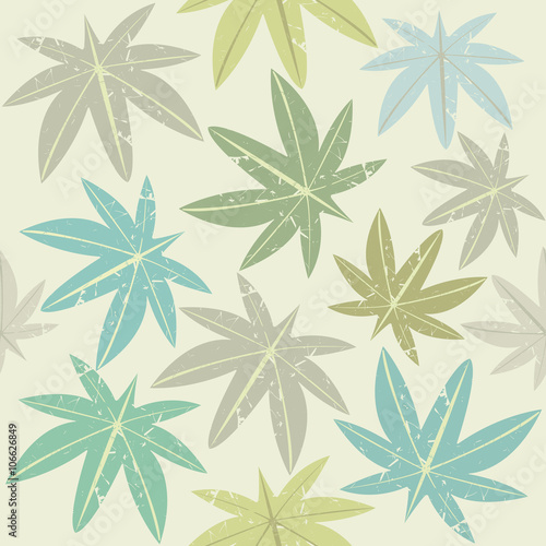 Seamless pattern with colorful palm leaves