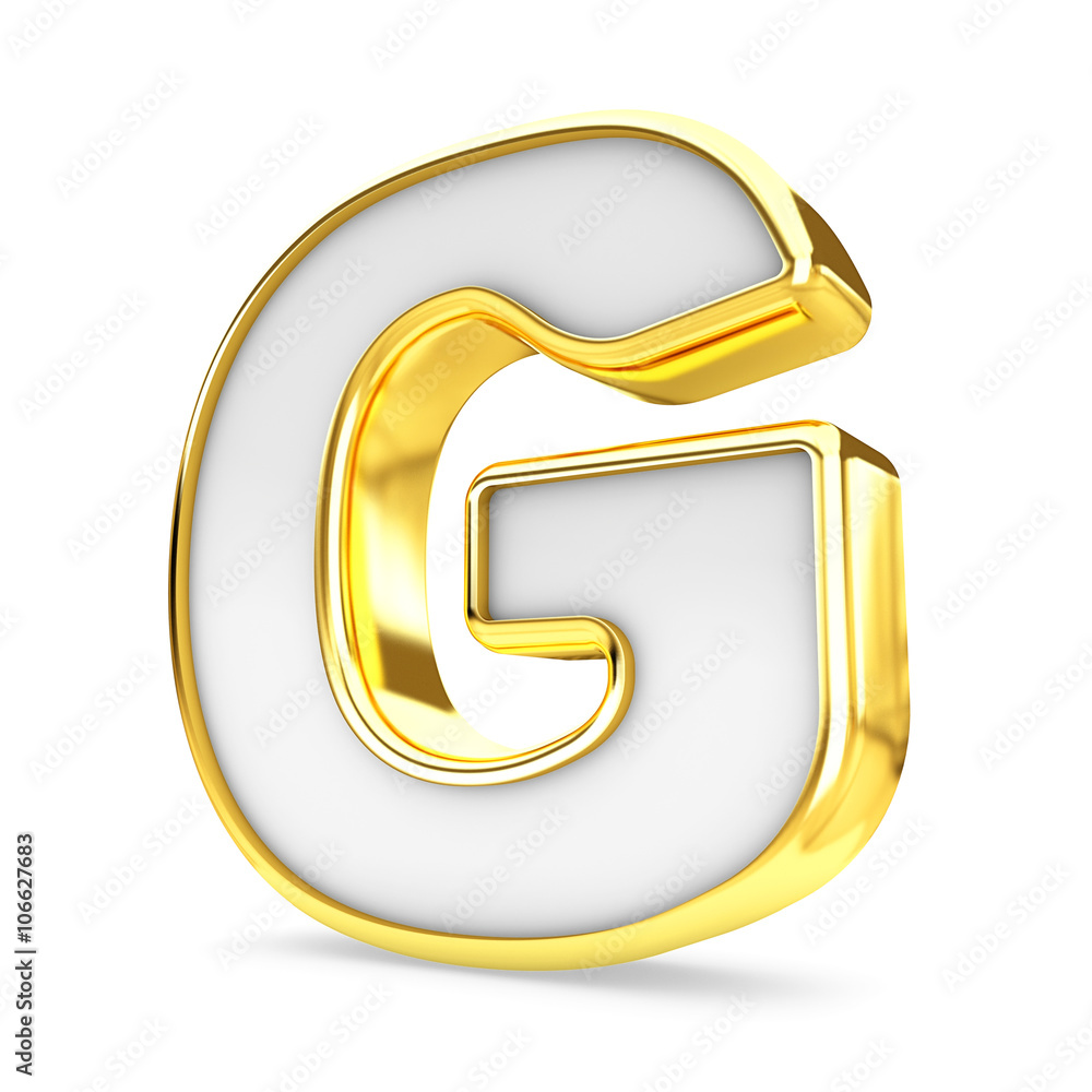 3d gold - white letter G isolated white background. 3d gold - white letter G isolated white background.