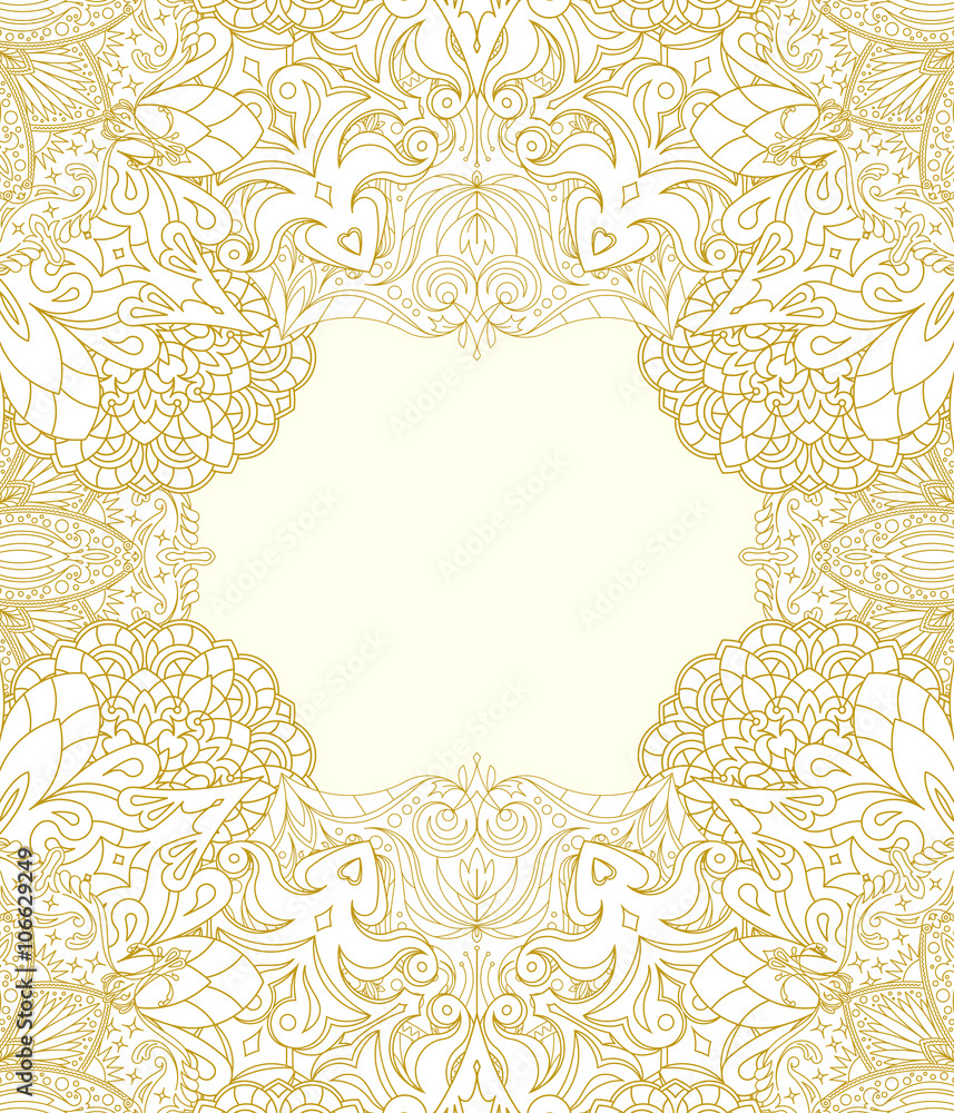 Unusual decorative background with henna elements in East mandal Unusual decorative background with henna elements in East mandal