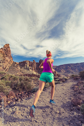 Trail running in mountains  fitness motivation and inspiration