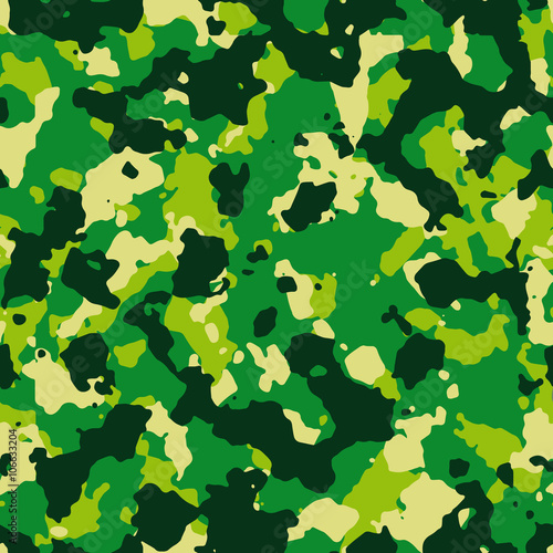 Seamless fashion vivid green camouflage pattern vector