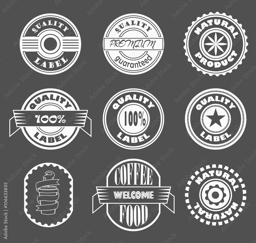 cool vector vintage labes logo design elements, quality product, natural product, coffee label