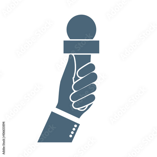 Microphone hand icon