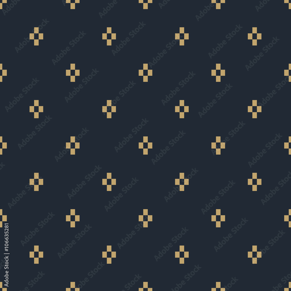Seamless tan blue and brown classic textile pixel rhombus pattern vector