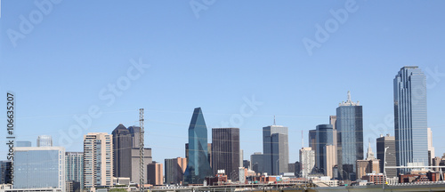 Panoramic view Dallas Texas city skyline