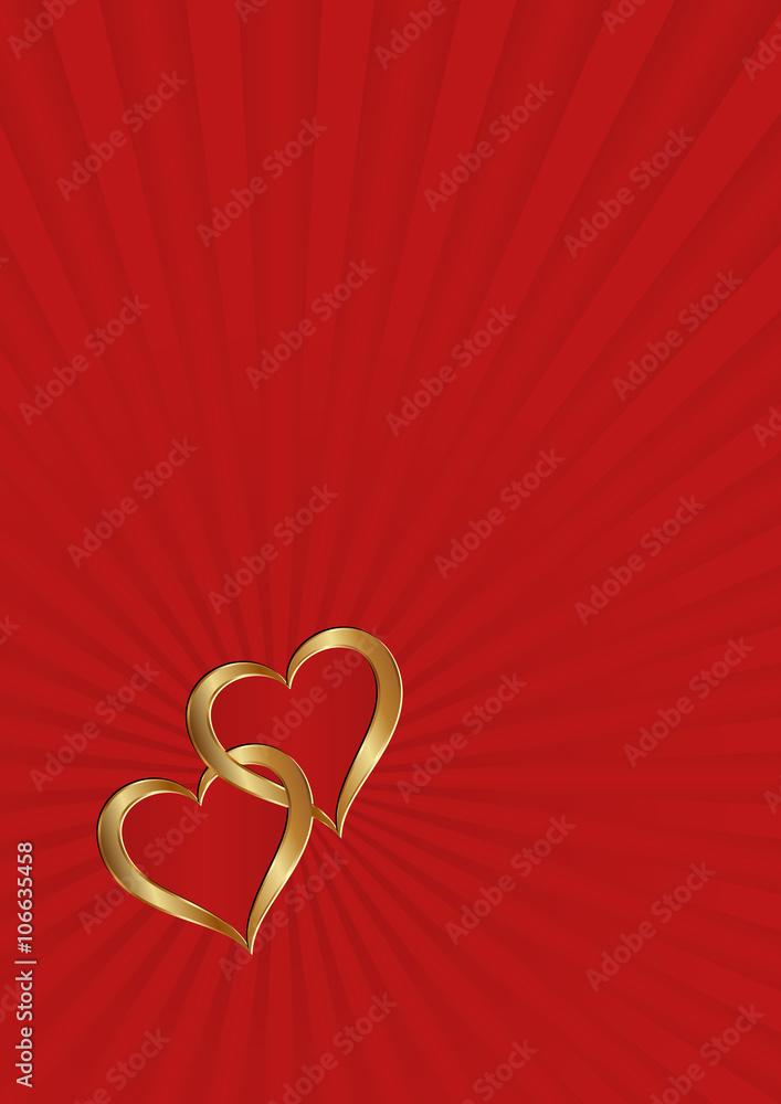redl background with two golden hearts redl background with two golden hearts