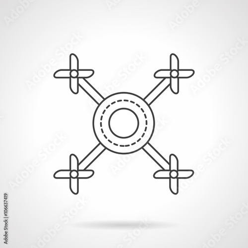 Multicopter line flat line vector icon