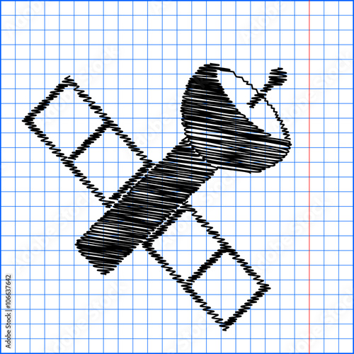 Satellite sign. Flat style icon