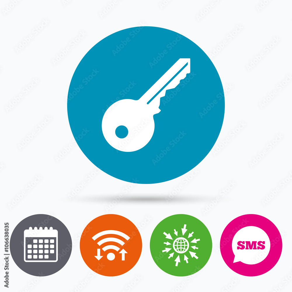 Key sign icon. Unlock tool symbol. Key sign icon. Unlock tool symbol.