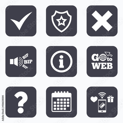 Information icons. Question FAQ symbol.