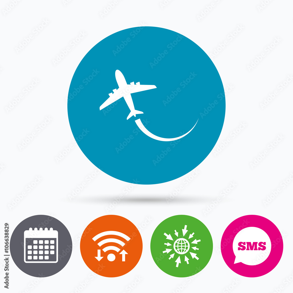 Airplane sign icon. Travel trip symbol.