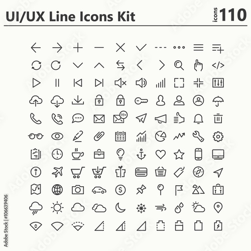 UI and UX big bold line icons kit photo