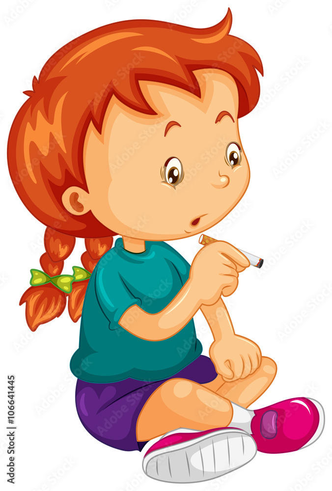 Little girl trying to smoke cigar Little girl trying to smoke cigar