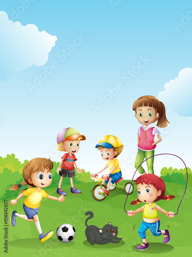 Kids having fun in the park