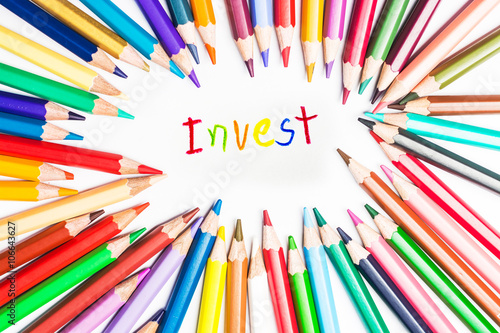 Invest drawing by colour pencils