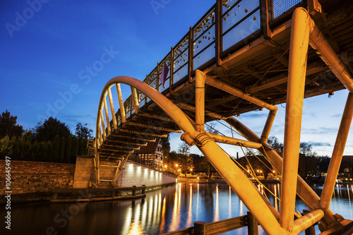 Small bridge on Brda River in Bydgoszcz