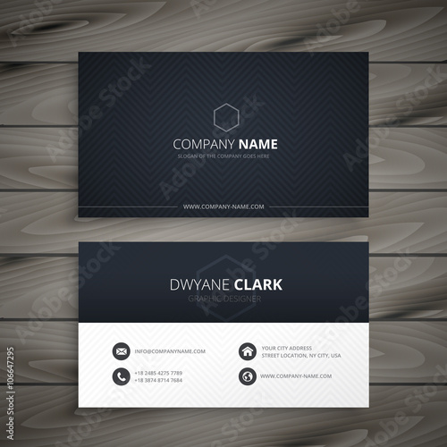 clean dark business card
