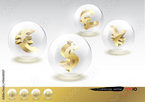 currency glass ball