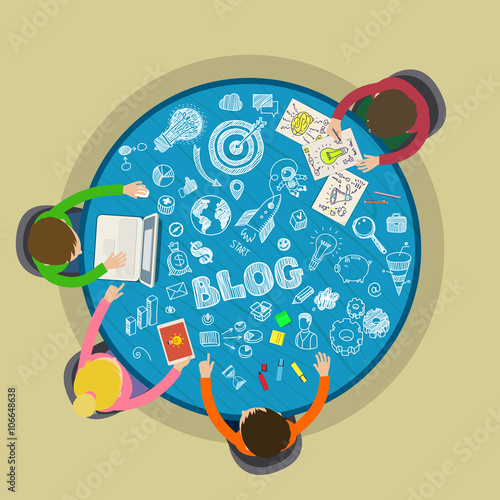 Writing an article for blog on computer. 