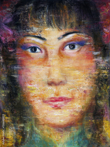 Asian Chinese Woman Face Portrait