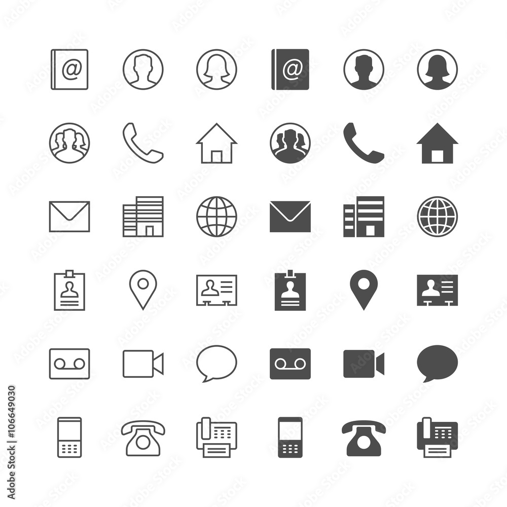 Contact icons, included normal and enable state. Contact icons, included normal and enable state.