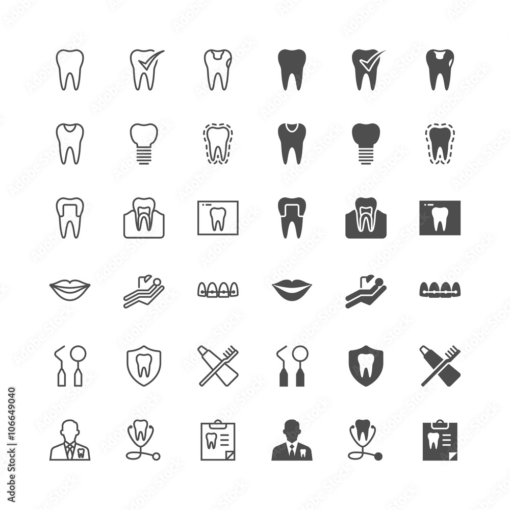 Dental icons, included normal and enable state. Dental icons, included normal and enable state.