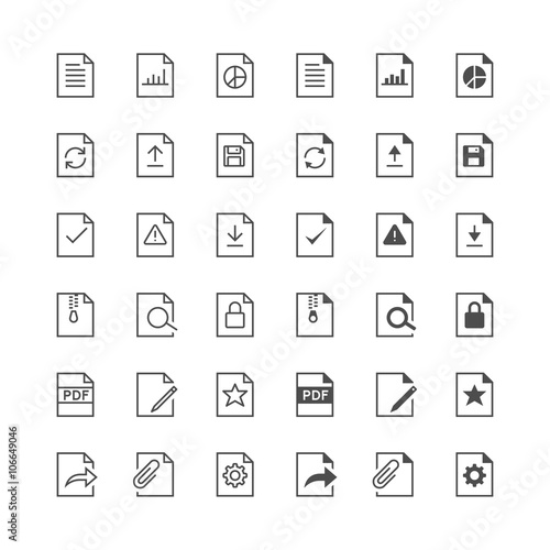 Document icons, included normal and enable state.