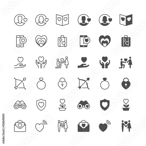 Valentine's day icons, included normal and enable state.