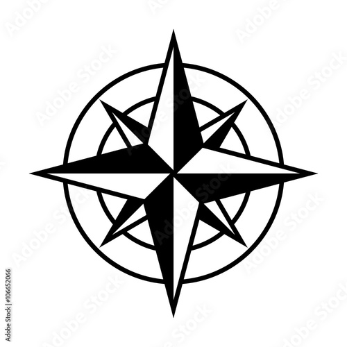 Compass rose or windrose / rose of the winds flat icon for apps and websites photo