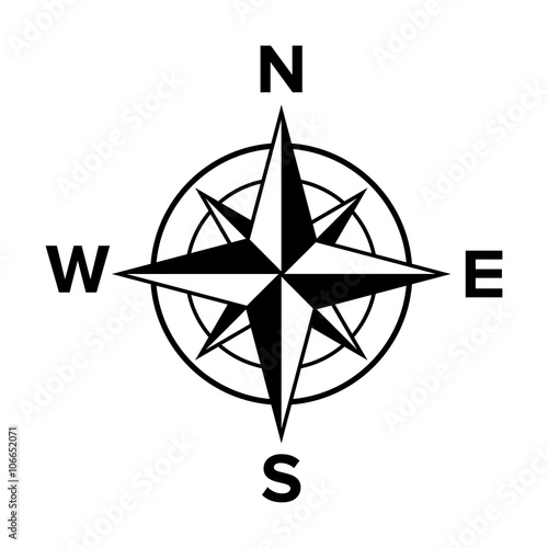 Compass rose or windrose / rose of the winds flat icon for apps and websites photo