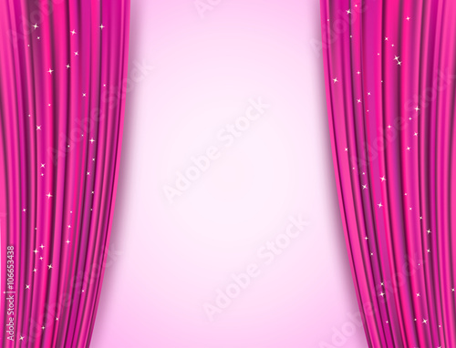theater pink curtains with glitter. abstract background