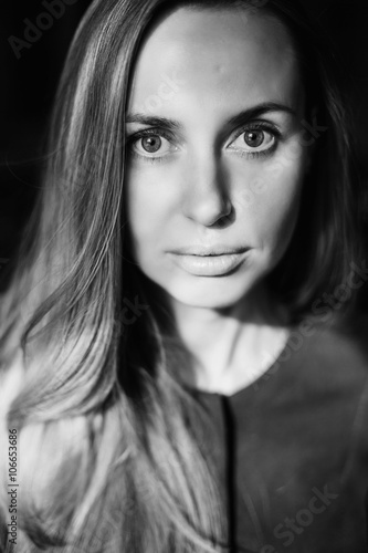 portrait of a beautiful girl in a cafe 