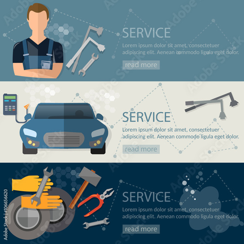 Auto service banner auto repair tire service oil change