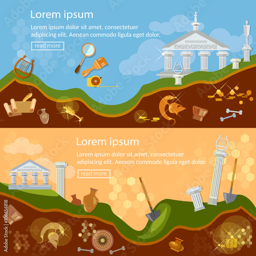 Archeology banner treasure hunters