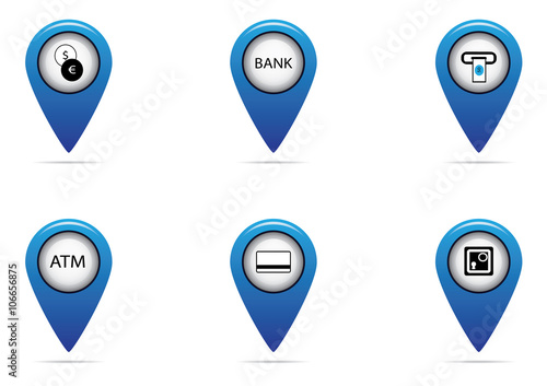 bank and finance tag set for map