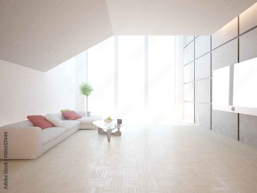 Fototapeta premium White modern interior design 